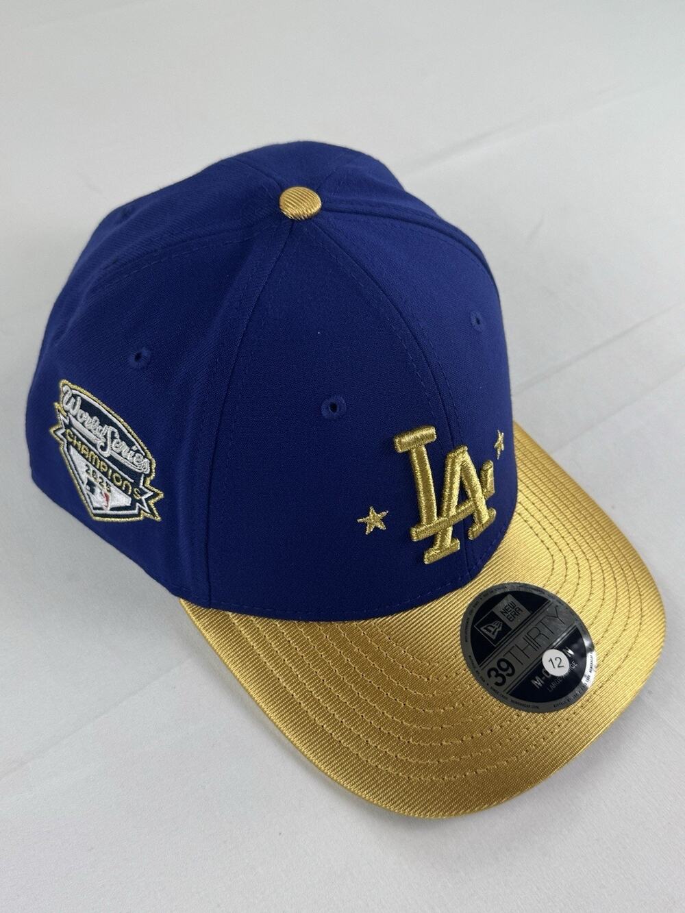 New Era LA Dodgers World Series Champs 39THIRTY Flex Hat L/XL Gold